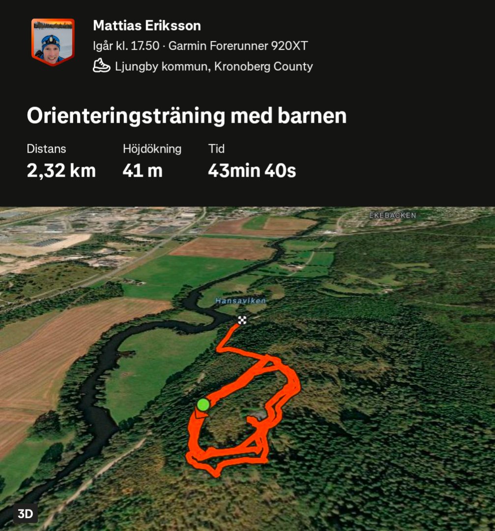 Orienteering training session with kids covering 2.32 km with 41m elevation gain in 43 minutes 40 seconds, tracked via Garmin Forerunner 920XT. A fun navigation-based running workout through forest terrain!