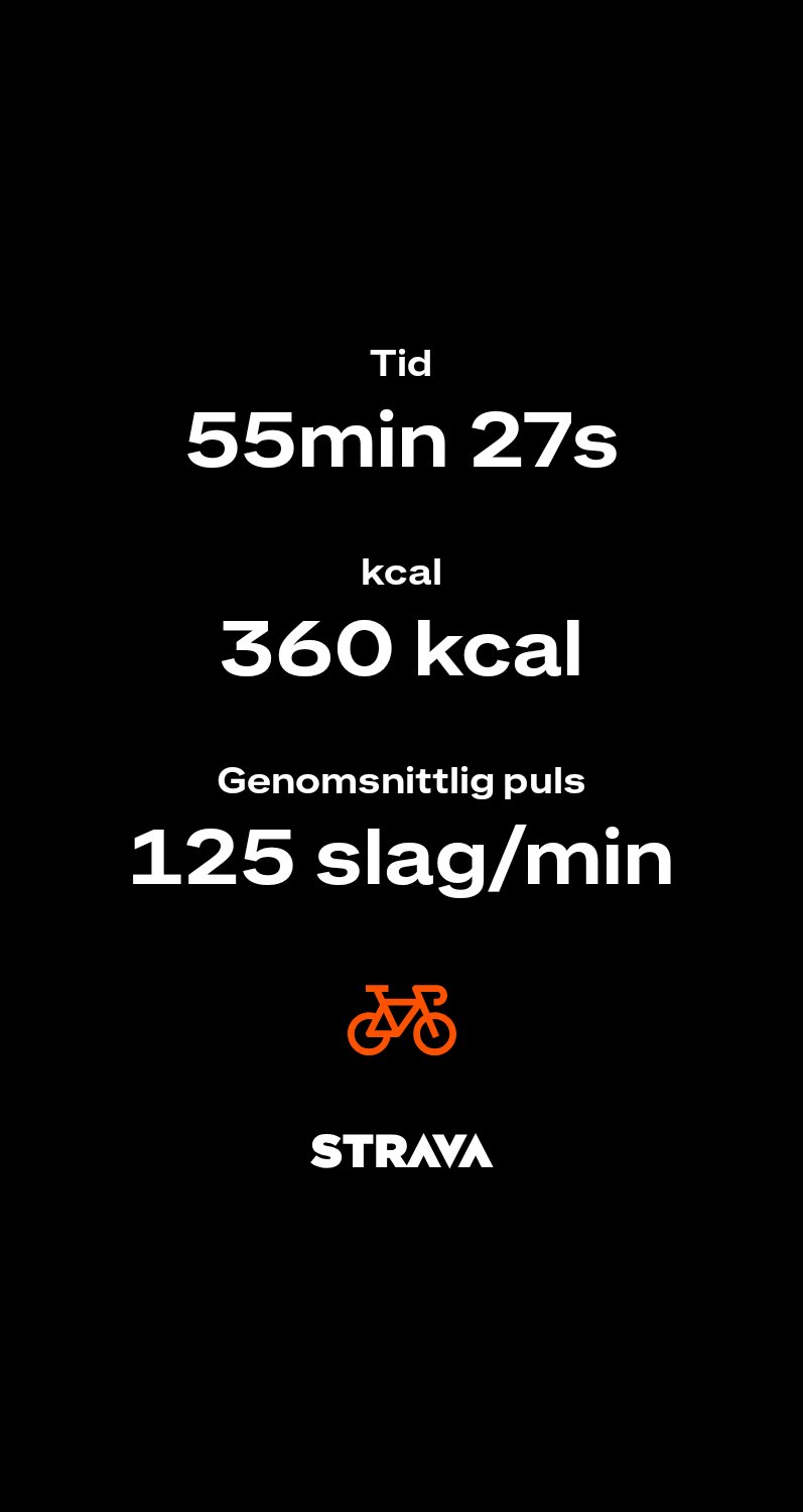 An intense 55-minute cycling session logged on Strava, burning 360 calories with an average pace of 125 beats per minute. A solid endurance ride showing strong cardiovascular effort!