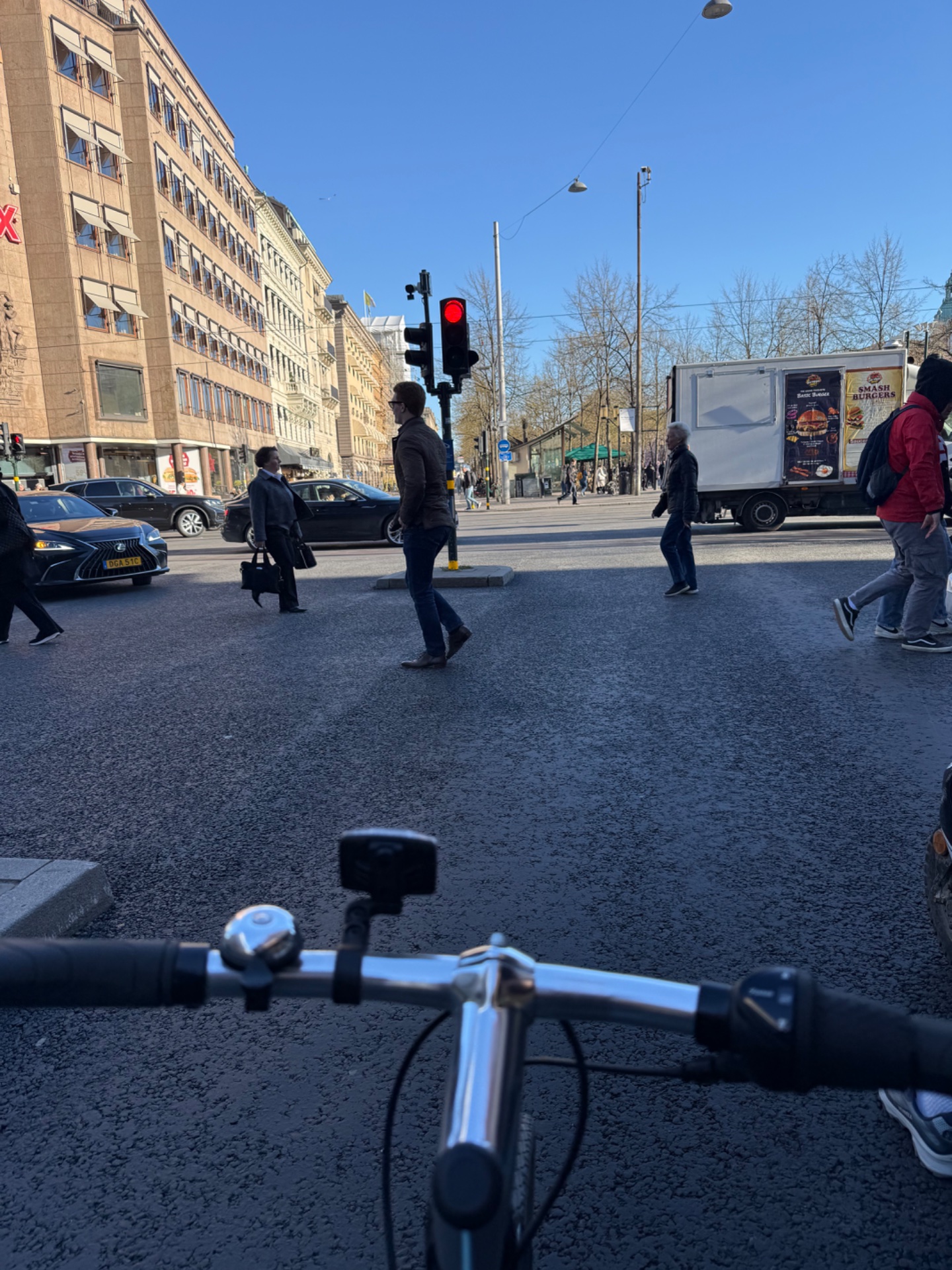 Urban cycling workout through a city street! This is a great way to get your cardio in while navigating the urban environment.