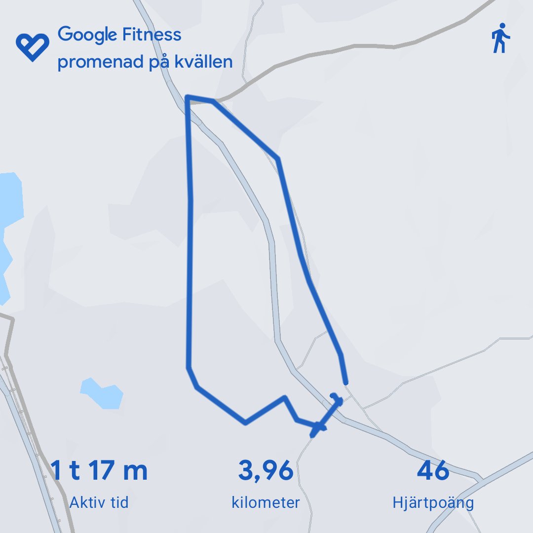 A scenic promenade walk tracked via Google Fitness! This nearly 4km outdoor walking route covers a nice loop with 46m elevation gain over about 1 hour 17 minutes of active time.